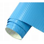 Rola Folie Carbon 3D Albastru, 10x1.5m, Tehnologie de Eliminare a Bulelor de Aer