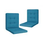 Set 2 Perne sezut/spatar pentru scaun de gradina, sezlong sau balansoar, 50x50x55 cm, culoare albastru