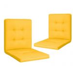 Set 2 Perne sezut/spatar pentru scaun de gradina, sezlong sau balansoar, 50x50x55 cm, culoare galben