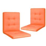 Set 2 Perne sezut/spatar pentru scaun de gradina, sezlong sau balansoar, 50x50x55 cm, culoare orange