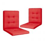 Set 2 Perne sezut/spatar pentru scaun de gradina, sezlong sau balansoar, 50x50x55 cm, culoare rosu