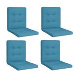 Set 4 Perne sezut/spatar pentru scaun de gradina, sezlong sau balansoar, 50x50x55 cm, culoare albastru