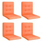Set 4 Perne sezut/spatar pentru scaun de gradina, sezlong sau balansoar, 50x50x55 cm, culoare orange