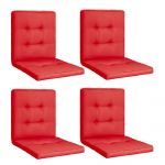 Set 4 Perne sezut/spatar pentru scaun de gradina, sezlong sau balansoar, 50x50x55 cm, culoare rosu
