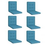 Set 6 Perne sezut/spatar pentru scaun de gradina, sezlong sau balansoar, 50x50x55 cm, culoare albastru