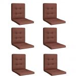 Set 6 Perne sezut/spatar pentru scaun de gradina, sezlong sau balansoar, 50x50x55 cm, culoare maro