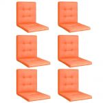 Set 6 Perne sezut/spatar pentru scaun de gradina, sezlong sau balansoar, 50x50x55 cm, culoare orange