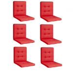 Set 6 Perne sezut/spatar pentru scaun de gradina, sezlong sau balansoar, 50x50x55 cm, culoare rosu
