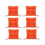 Set Perne decorative pentru scaun de bucatarie sau terasa, dimensiuni 40x40cm, culoare Orange, 6 buc/set