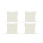 Set Perne decorative pentru scaun de bucatarie sau terasa, dimensiuni 40x40cm, culoare Alb, 4 buc/set