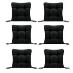 Set Perne decorative pentru scaun de bucatarie sau terasa, dimensiuni 40x40cm, culoare negru, 6 bucati