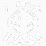 Sticker Auto I love bass, alb