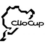 Sticker auto Clio Cup Nurburgring, scris alb