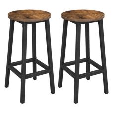 Set 2 scaune de bucatarie/bar, Artool, pal si otel, maro rustic, negru, 32x65 cm MART-2056_1