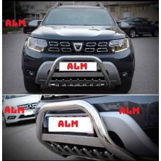 Bullbar inox cu suport de proiectoare ALM Dacia Duster 2018-2022 MALE-7238