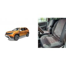 Huse textil - piele romburi Dacia Duster II 2018-2022 Negru+ Rosu ® ALM MALE-6130