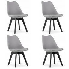 Set 4 scaune stil scandinav, Artool, Mark, PP, lemn, gri si negru, 49x55.5x82.5 cm MART-3754_1S