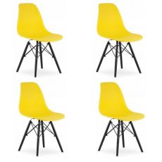 Set 4 scaune stil scandinav, Artool, Osaka, PP, lemn, galben si negru, 46x54x81 cm MART-3592_1S