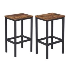 Set 2 scaune de bucatarie/bar, Artool, pal si otel, maro rustic, negru, 40x30x65 cm MART-2051_1