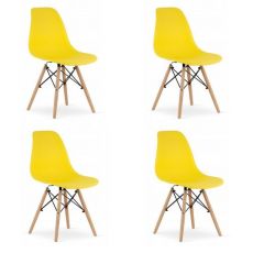 Set 4 scaune stil scandinav, Artool, Osaka, PP, lemn, galben, 46x54x81 cm MART-3547_1S