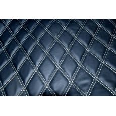 Material piele eco interior tapiterie auto romb Negru cusatura Gri MALE-6104