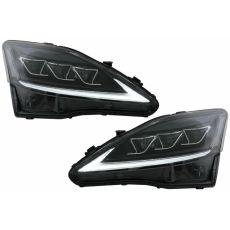 Faruri Full LED compatibile cu Lexus IS250 IS350 XE20 (2006-2013) Negru Semnal Dinamic KTX3-HLLXIS250