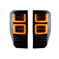 Stopuri LED compatibile cu Ford Ranger (2012-2018) Geam Clar cu Semnal Dinamic KTX3-TLFRNGT6