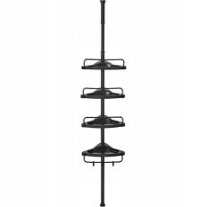 Raft pentru baie/dus, de colt, Artool, reglabil, otel si PP, 4 rafturi, negru, 85-305 cm MART-2255_1