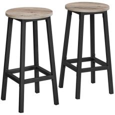 Set 2 scaune de bucatarie/bar, Artool, pal si otel, gri rustic, negru, 32x65 cm MART-2358_1
