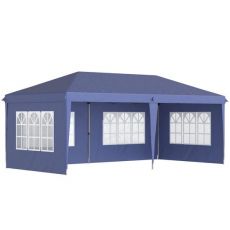 Pavilion pentru gradina/comercial, cadru metalic material Oxford, 4 pereti, pliabil, albastru, 5.85x2.95x2.70 m MART-AR206744