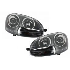 Faruri compatibile cu VW Golf 5 V Mk5 (2003-2007) Jetta (2005-2010) RHD GTI R32 Design Black KTX3-HLVWG5GTIBRHD