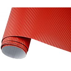 Folie carbon 3D Rosu, 1x1.5 m cu tehnologie de eliminare a bulelor de aer