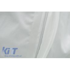Combinezon alb din Bumbac si Polietilena cu gluga, inchidere cu fermoar, mansete elastice, marimea XL, impermeabil, lavabil KTX2-CBNZRALXL