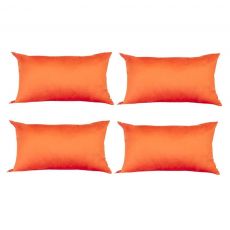 Set 4 Perne decorative dreptunghiulare, 50x30 cm, pline cu Puf Mania Relax, culoare orange