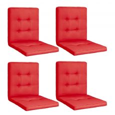 Set 4 Perne sezut/spatar pentru scaun de gradina, sezlong sau balansoar, 50x50x55 cm, culoare rosu
