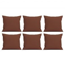 Set 6 perne decorative patrate, 40x40 cm, pentru canapele, pline cu Puf Mania Relax, culoare maro