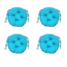 Set Perne decorative rotunde, pentru scaun de bucatarie sau terasa, diametrul 35cm, culoare albastru, 4 buc/set