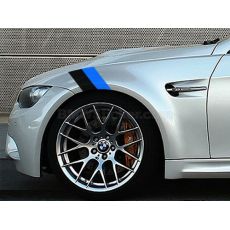 Sticker ornament auto BMW FLAG - BLACK/BLUE (20cm x 12cm) ManiaStiker