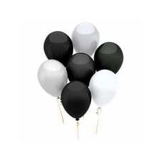 Set baloane, alb-negru, 15 buc./pachet