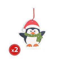 Set ornamente de pom - model pinguin - lemn - 8 x 6 cm, 2 buc./ pachet
