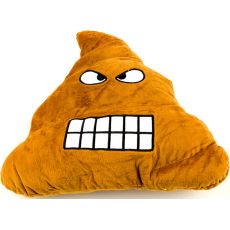 Perna decorativa Emoji Angry Poop, dimensiune 30x28x10 cm, maro