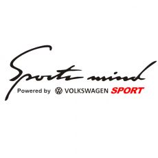 Sticker auto Sport Mind Volkswagen Sport, alb