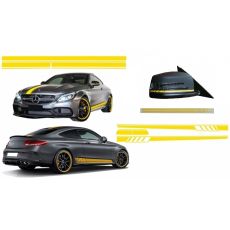 Set Stickere Capota/Plafon/Portbagaj si Laterale Galben Mat Mercedes C205 Coupe A205 Cabriolet (2014-up) KTX4-COSTICKERC205YEMY