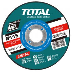 TOTAL - Set 10 discuri abrazive taiere metale - 115x1.2mm MTO-TAC2211155
